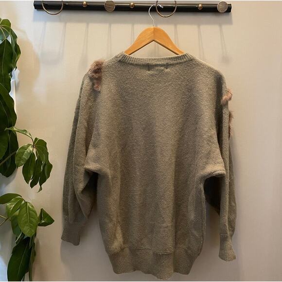 Vintage 80s Angenie Sequin & Fur Sweater | Statement Glam, Womens M, EUC, RARE - Picture 7 of 9